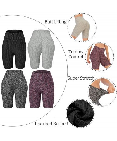 Women TIK TOK Leggings Shorts Butt Lift Scrunch Textured Leggings Workout Running Beach Hot Shorts Z-black $8.09 Activewear