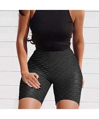 Women TIK TOK Leggings Shorts Butt Lift Scrunch Textured Leggings Workout Running Beach Hot Shorts Z-black $8.09 Activewear