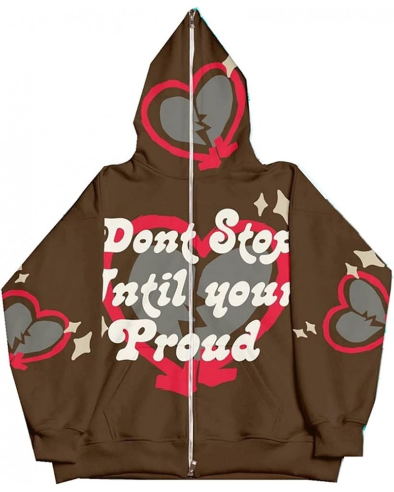 Y2K Letter Print Hoodie Women Men Fleece Zip Up Cropped Hoodies Sweatshirt Oversized Harajuku Jacket with Pockets D Heart Pri...