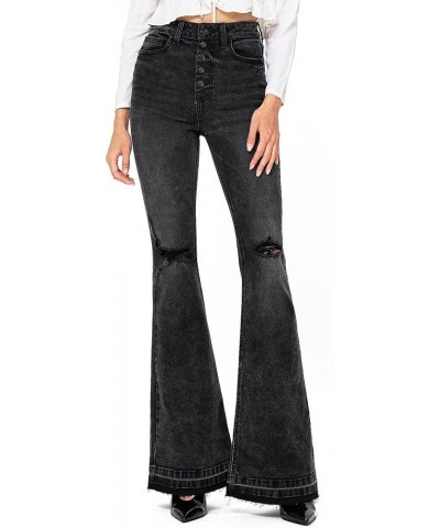 Women's Juniors High Rise Star Denim Flares Black $28.31 Jeans