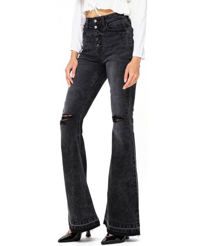 Women's Juniors High Rise Star Denim Flares Black $28.31 Jeans