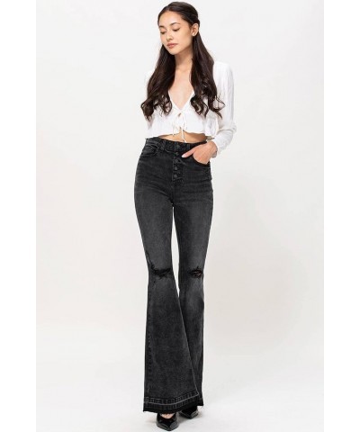 Women's Juniors High Rise Star Denim Flares Black $28.31 Jeans