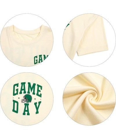 Oversized Game Day Shirts Women Sunday Funday Tshirt Football Season Shirt Casual Short Sleeve Jersey Tops Apricot $8.99 T-Sh...