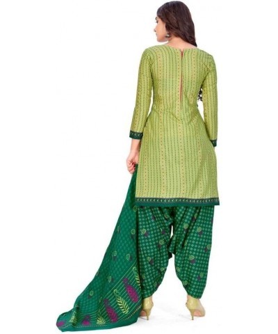 Readymade New Patiala Punjabi Salwar Suit of Crepe Fabric with Chiffon Dupatta for Women Green-29 $21.48 Suits