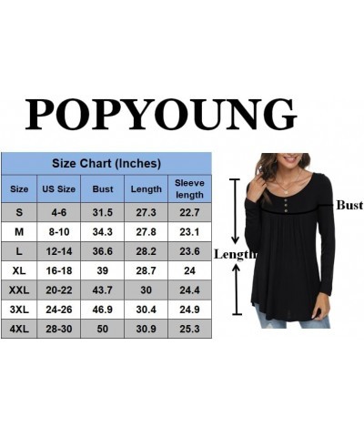 Casual Long Sleeve Tunic Tops Loose Fit Pleated Fall T-shirt Blouses for Women Ruf-red $13.22 Tops