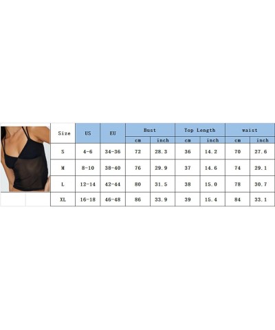 Women Mesh Sheer Cami Y2K Spaghetti Strap Tank Tops Backless Sleeveless Going Out Crop Top Summer Streetwear Halter/Colorful ...