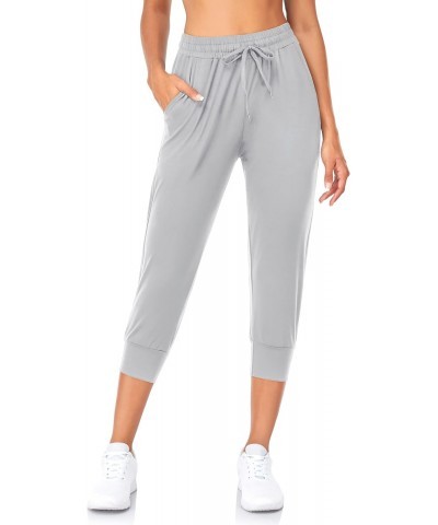 Capri Sweatpants for Women-Womens Joggers with Pockets High Waisted Lounge Pants for Yoga Workout Running(Light Grey-L(Capri)...