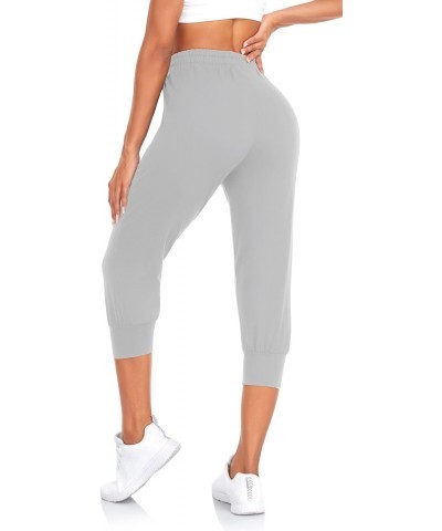 Capri Sweatpants for Women-Womens Joggers with Pockets High Waisted Lounge Pants for Yoga Workout Running(Light Grey-L(Capri)...