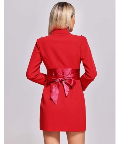 Deep V Womens Blazer Open Front Blazer Long Sleeve Blazer Dress Cocktail Dress Party Dress Homecoming Dress Red-a $49.45 Suits