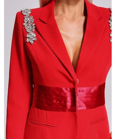 Deep V Womens Blazer Open Front Blazer Long Sleeve Blazer Dress Cocktail Dress Party Dress Homecoming Dress Red-a $49.45 Suits