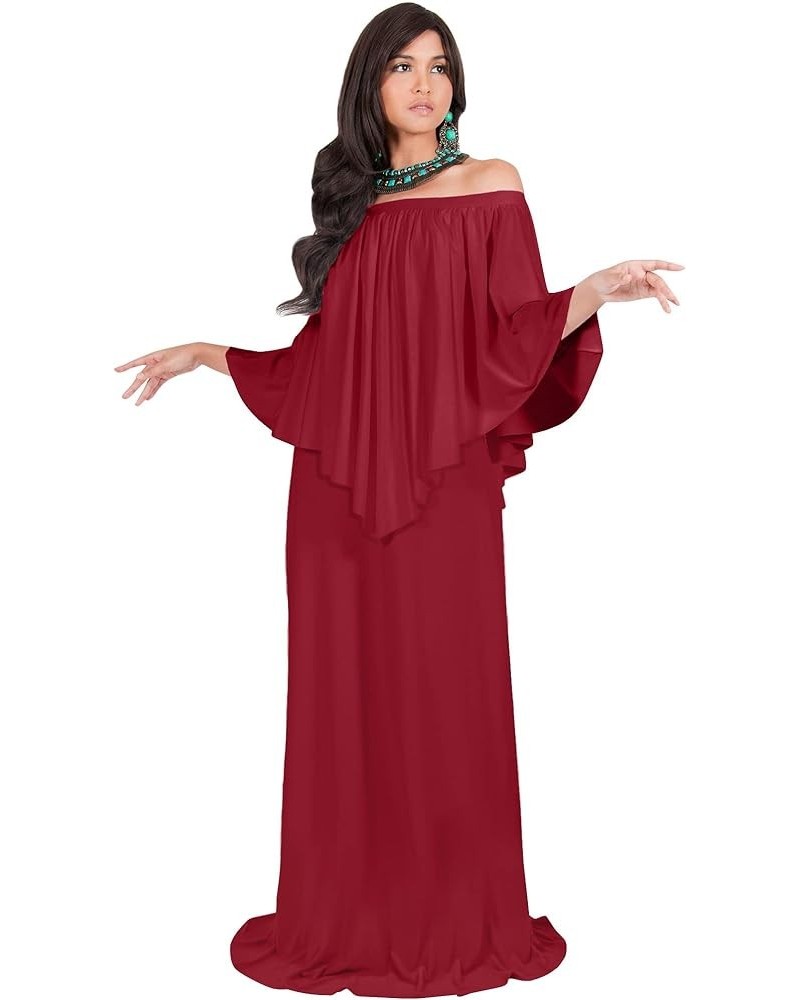 Womens Strapless Shoulderless Flattering Cocktail Gown Maxi Dress Red $28.76 Dresses