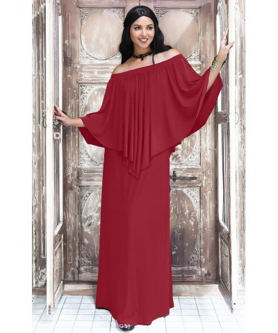 Womens Strapless Shoulderless Flattering Cocktail Gown Maxi Dress Red $28.76 Dresses