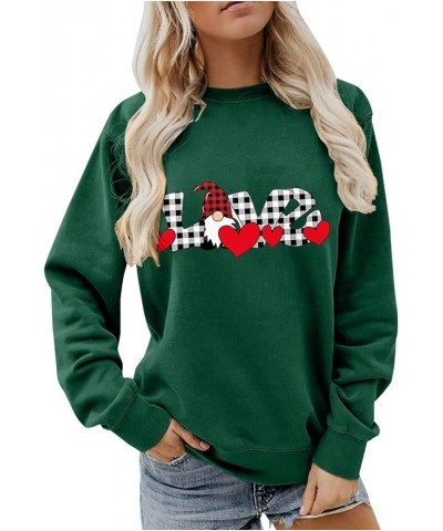 Valentines Day Womens Sweatshirts Funny Graphic Printed Pullover Loose Long Sleeve Tops Fashion Casual Round Neck Tees 02-gre...