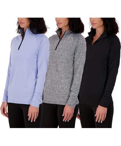 3 Pack: Womens Dry-Fit Long Sleeve Quarter Zip & Full Zip Up Hoodie Workout Jacket (Available in Plus) Quarter Zip Quarter Zi...