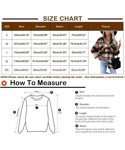 Womens Long Sleeve Tops Dressy Casual Trendy Plaid Printed Button Down Blouses Oversized Shacket Jacket Fall Outfits A Green ...