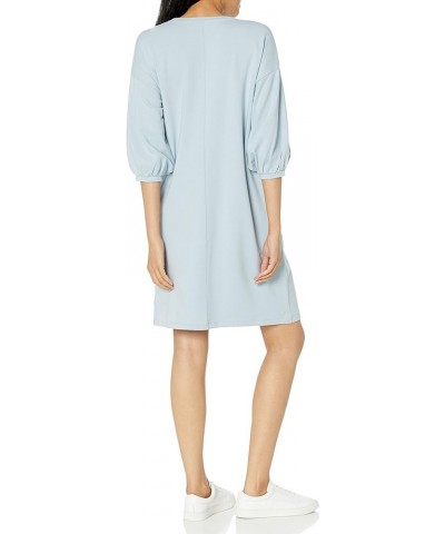 Women's Estelle Puff-Sleeve French Terry Sweatshirt Mini Dress Fog Blue $9.68 Dresses