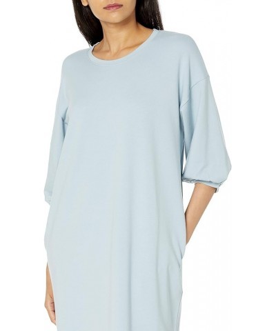 Women's Estelle Puff-Sleeve French Terry Sweatshirt Mini Dress Fog Blue $9.68 Dresses