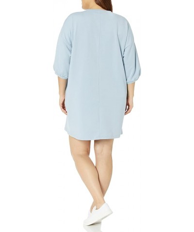 Women's Estelle Puff-Sleeve French Terry Sweatshirt Mini Dress Fog Blue $9.68 Dresses