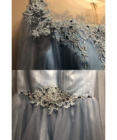 Woman's Off Shoulder A Line Prom Dress Vintage Beading Puffy Tulle Sleeve Formal Evening Gown with High Slit Dark Green $38.0...