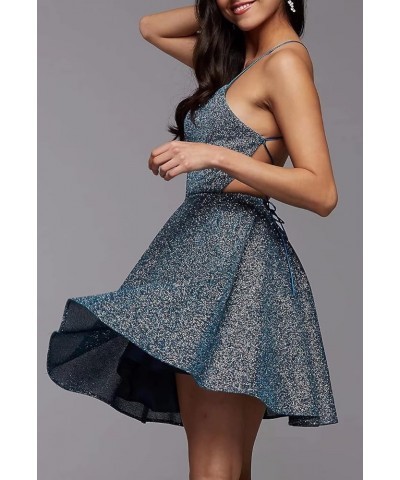 Sparkly Short Homecoming Dresses for Teens Backless Prom Gowns with Pockets Cocktail Dresses for Women Evening Party Silver $...