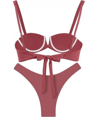 Womens Swimsuits Women, Sexy Bikini Sets for Women, Bathing Suit for Women, Triangle Bikinis for Women Wine Red $24.35 Swimsuits