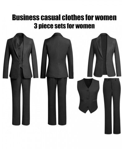 Women's Suiting Jackets Business Casual Outfits for Women Blazer Work Outfits for Women Office Satin Pant Suits for Women 3 P...