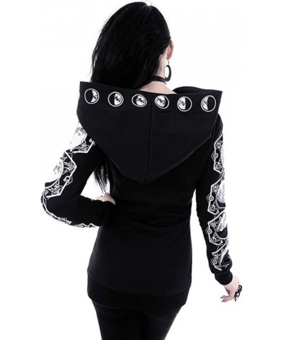 Women Y2K Zip Up Graphic Hoodie Jacket Punk Gothic Aesthetic Harajuku Oversized Long Sleeve Sweatshirt Coat Black 3 $11.28 Ja...