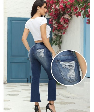 Flare Jeans for Women High Waisted Ripped Stretchy Bell Bottom Jeans for Women Trendy Dark Blue $23.09 Jeans