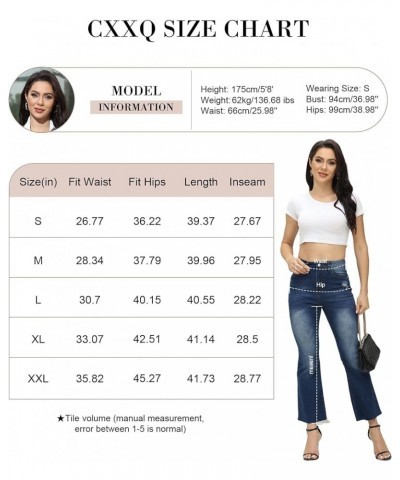 Flare Jeans for Women High Waisted Ripped Stretchy Bell Bottom Jeans for Women Trendy Dark Blue $23.09 Jeans