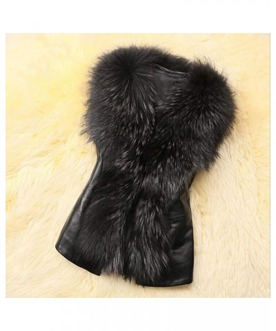 Womens Winter Outerwear Faux Fur Fashion Elegant Coat Pelt Thick Warm Women's Coat Long Sleeve Pockets Shaggy Faux E-black $3...