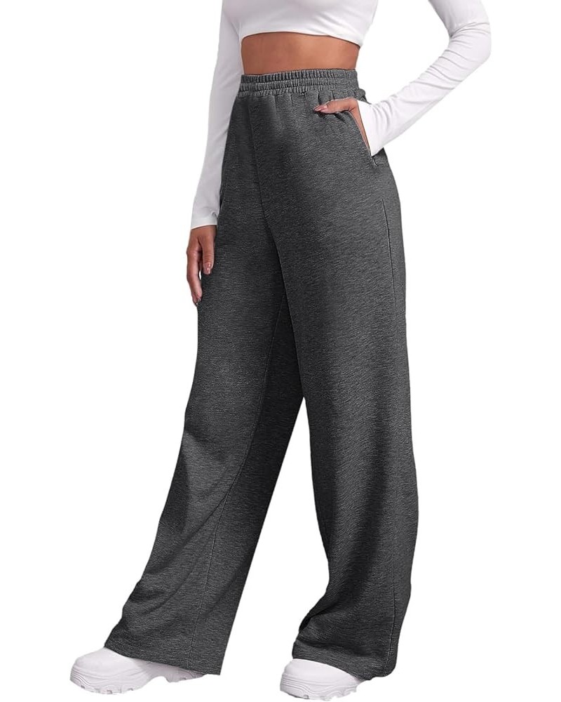 Sweatpants Women Wide Leg Fleece Joggers Sweatpants Baggy Straight Leg Sweatpants with Pockets Elastic Waist Sweatpants D1-da...