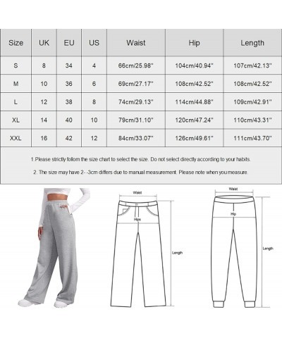 Sweatpants Women Wide Leg Fleece Joggers Sweatpants Baggy Straight Leg Sweatpants with Pockets Elastic Waist Sweatpants D1-da...