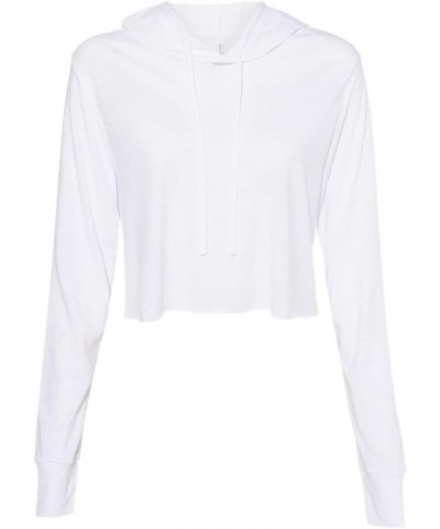 Womens Fast Fashion Cropped Long-Sleeve Hoodie (8512) Solid White Triblend $10.82 Hoodies & Sweatshirts