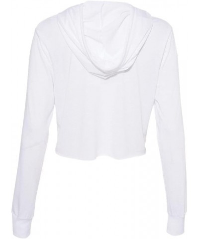 Womens Fast Fashion Cropped Long-Sleeve Hoodie (8512) Solid White Triblend $10.82 Hoodies & Sweatshirts