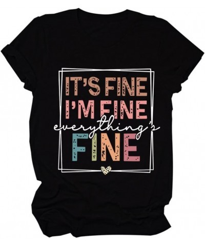 It's Fine I'm Fine Everything Is Fine Women Sweatshirts Crewneck Long Sleeve Autumn Winter Sweatshirt Tops 1 Black $11.59 Hoo...