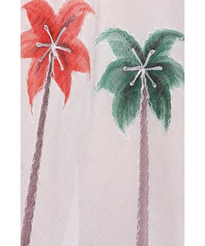 Watercolor Palm Tree Tank Caftan Dress White $16.82 Swimsuits