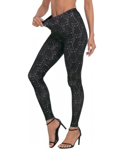 Trendy Design Workout Leggings - Fun Fashion Graphic Printed Cute Patterns Black Cats $12.00 Others