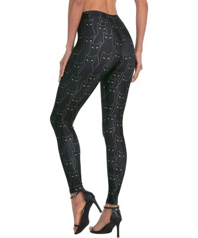 Trendy Design Workout Leggings - Fun Fashion Graphic Printed Cute Patterns Black Cats $12.00 Others