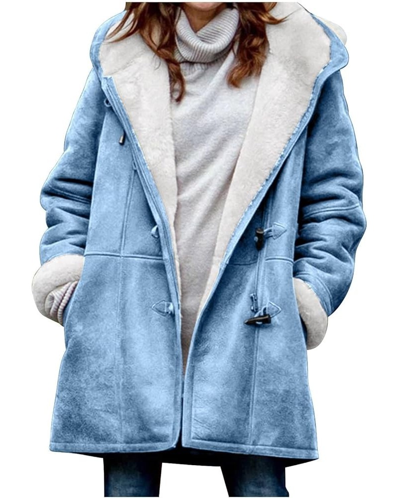 Women's Winter Warm Jacket Fleece Lined Fuzzy Coats Button Down Sherpa Outerwear Stand Collar Loose Teddy Coats 2023 01fleece...