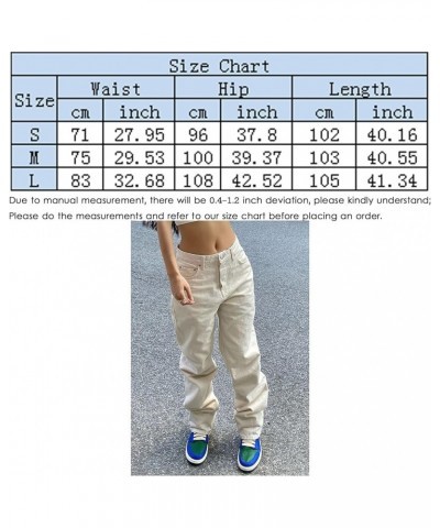 High Waist Baggy Jeans for Women Straight Wide Leg Y2K Streetwear Loose Boyfriend Wide Leg Pants Girls Y2K Jenas Y beige $20....