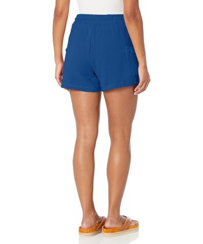 Women's High Rise Gauze Shorts, Navy, M $14.10 Shorts