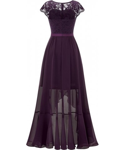 Women's V Neck Formal Floral Lace Bridesmaid Maxi Dress Evening Party Elegant Dresses Evening Prom Dress Grape $23.92 Dresses