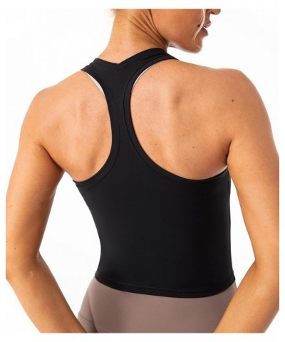 Women's Racerback Workout Tank Top Sports Yoga Tops Active Sleeveless Shirts Cropped-length Black $13.43 Activewear