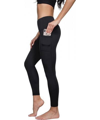 High Waist Ultra Soft 7/8 Ankle Length Leggings with Pockets for Women Onyx Black Lux $14.27 Leggings