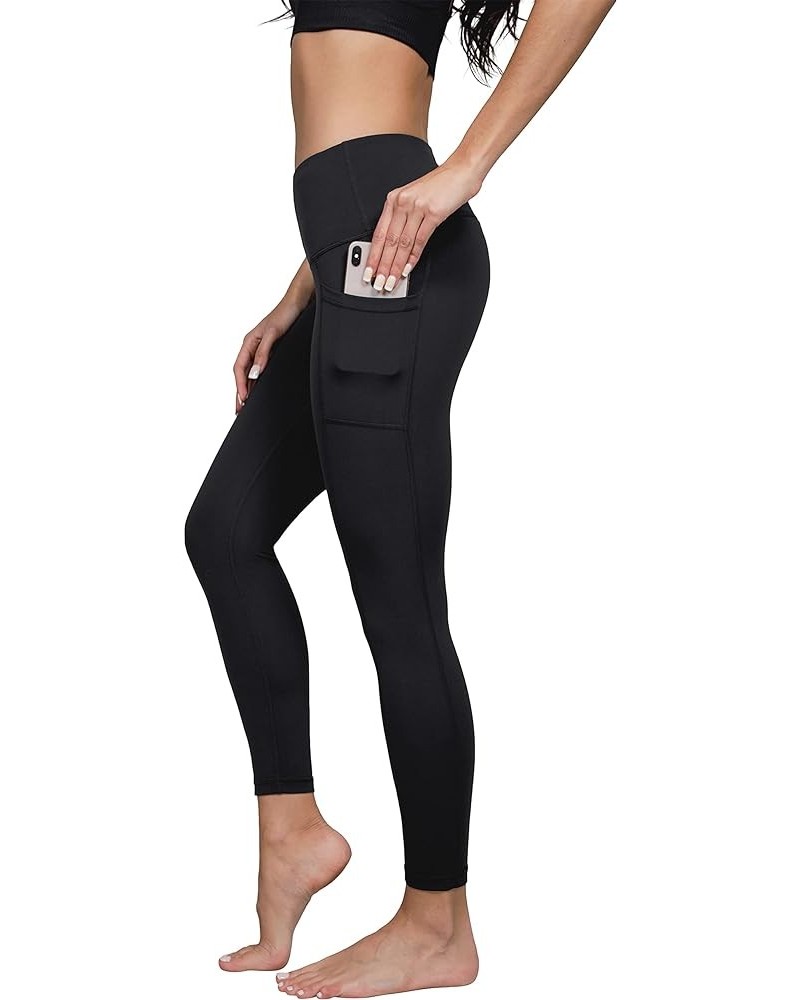 High Waist Ultra Soft 7/8 Ankle Length Leggings with Pockets for Women Onyx Black Lux $14.27 Leggings