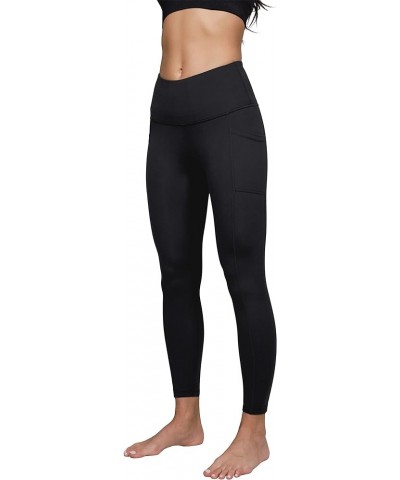 High Waist Ultra Soft 7/8 Ankle Length Leggings with Pockets for Women Onyx Black Lux $14.27 Leggings