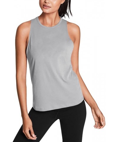 Workout Tops for Women Open Back Yoga Shirts Tank Tops Athletic Tops Gym Workout Clothes Gray $12.18 Activewear