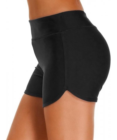 Women's 3" High Waisted Swim Board Shorts UPF50+ Quick Dry Swimsuit Bikini Bottoms with Liner Black $12.74 Swimsuits