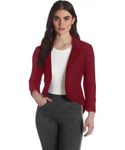 Women's Casual Work Comfy Open Front High Low Notch Lapel Office Blazer Jacket Made in USA 1073t-darkred $14.24 Blazers