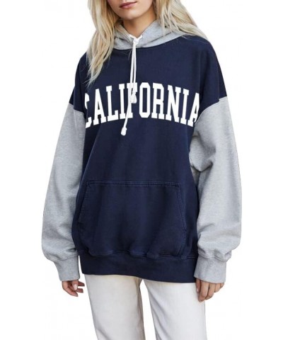 Womens Pullover Hoodies Oversized Graphic Color Block Novelty Hoodie Sweatshirts with Pockets Blue+ California $12.99 Hoodies...